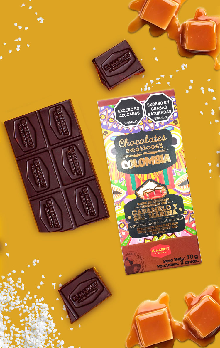 Chocolate bar with caramel and sea salt