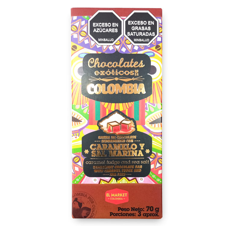 Chocolate bar with caramel and sea salt