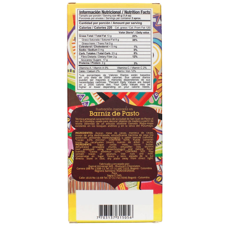 Pineapple chocolate bar